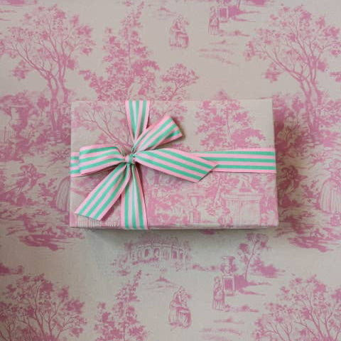 Bobina Kraft 70cm x 100m VINTAGE GARDEN Blanco/Candy Pink