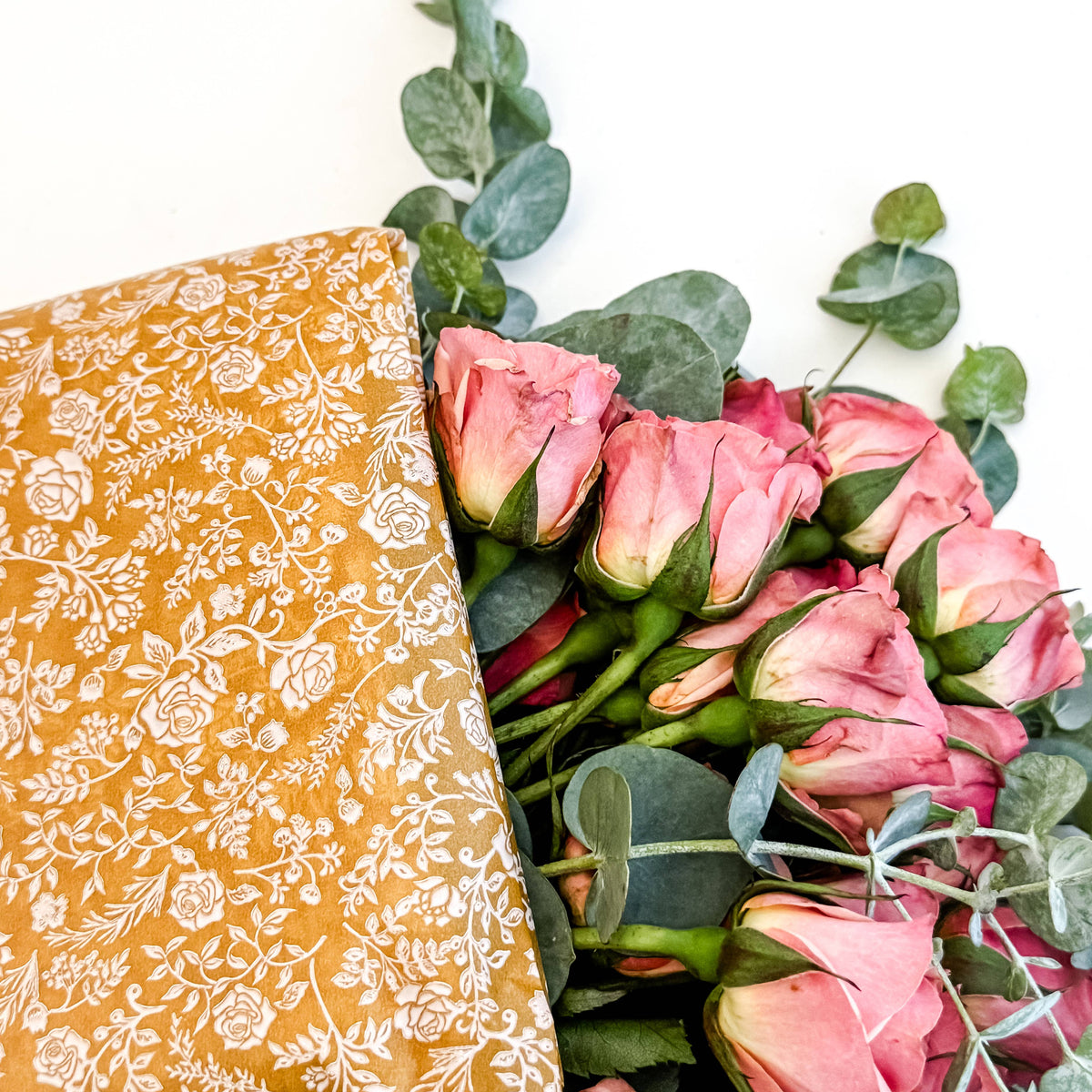 Ecowaterproof Kraft 70cm x 50m LIBERTY Mustard/Blanco