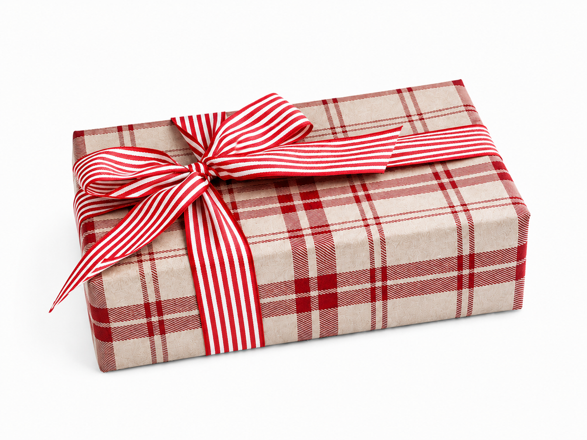 Bobina Kraft 70cmx100m TARTAN Blanco/Rojo