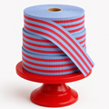 Cotton Ribbon MULTISTRIPES 35mm x 50m Azul Vintage-Rojo
