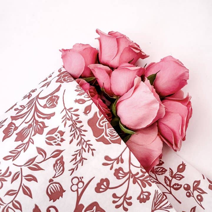 Ecowaterproof 70cm x 50m WILD ROSE Rosa Vintage