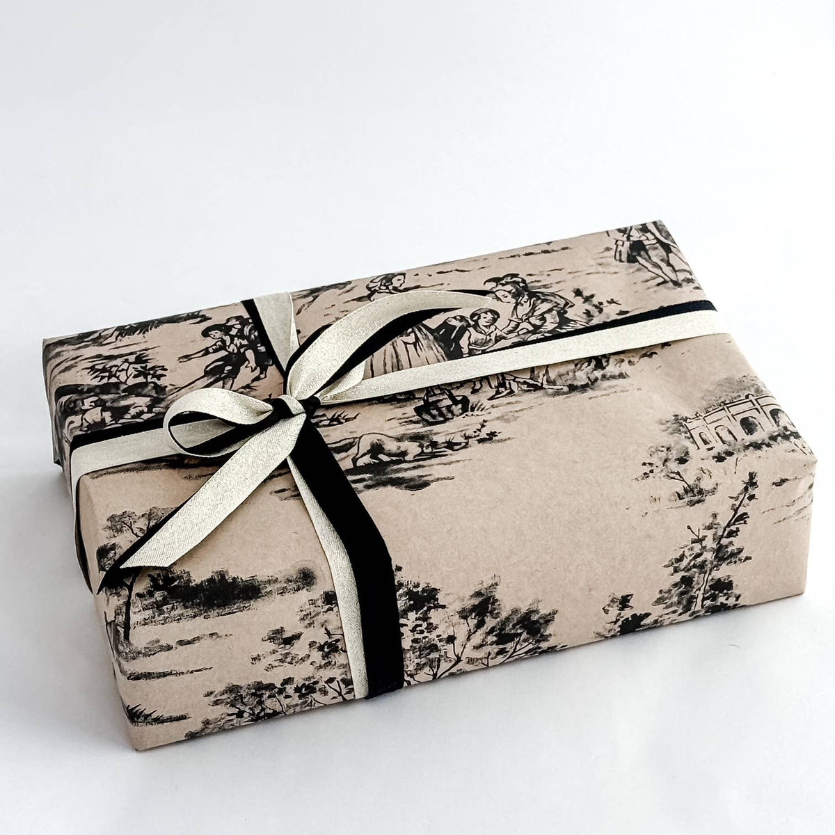 Bobina Kraft 70cm x 100m VINTAGE GARDEN Blanco/Negro
