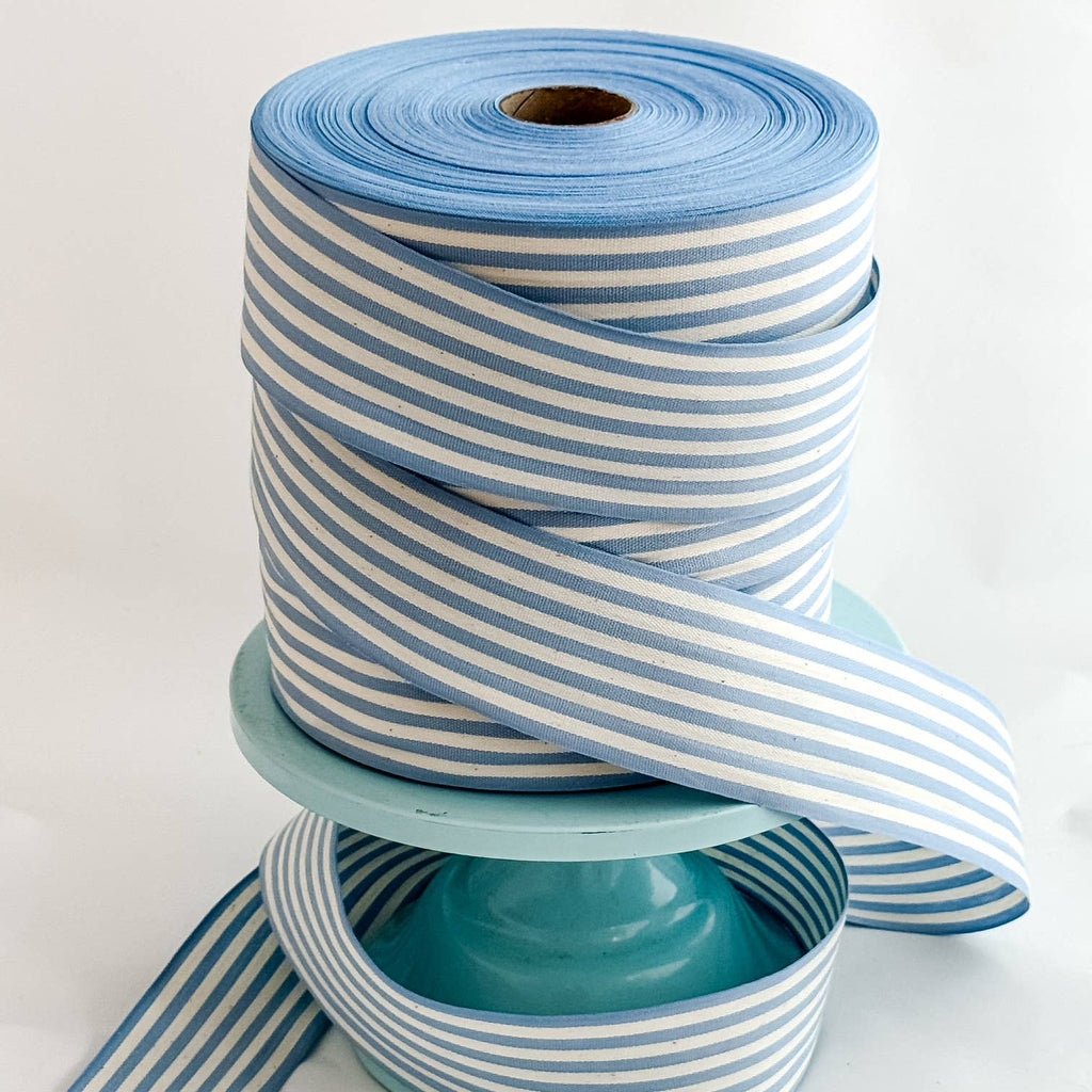 Cotton Ribbon 13 MAXI 55mm x 50m  Azul Vintage/Crema