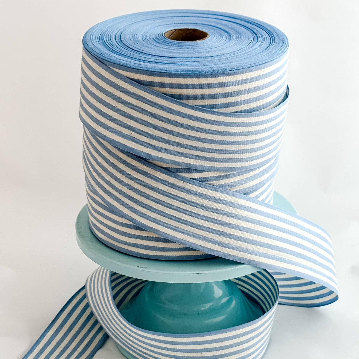 Cotton Ribbon 13 MAXI 55mm x 50m  Azul Vintage/Crema