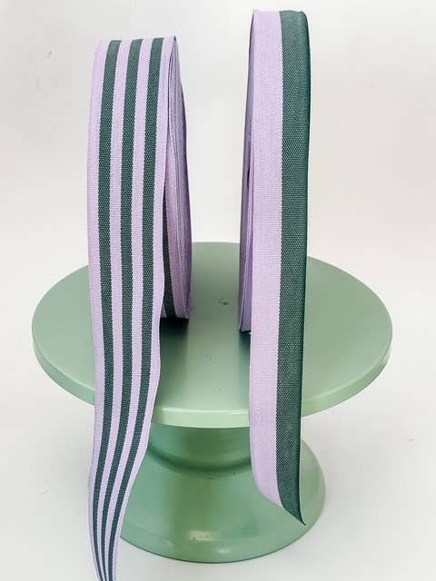 Cotton Ribbon BICOLOR 25mm x 50m Lavanda/Verde Bosque