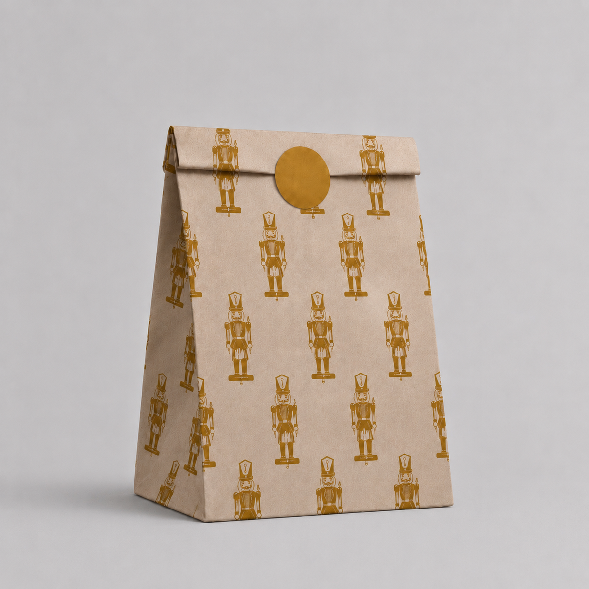 Flat Bottom Bag Kraft NUTCRACKER  22+12x30cm 50u Mustard