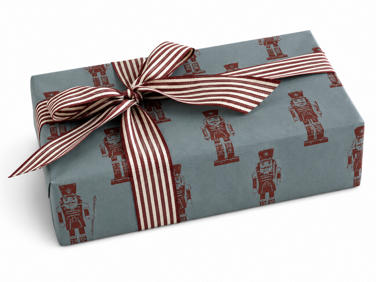 Bobina Kraft 70cm x 100m NUTCRACKER Azul Vintage/Rojo