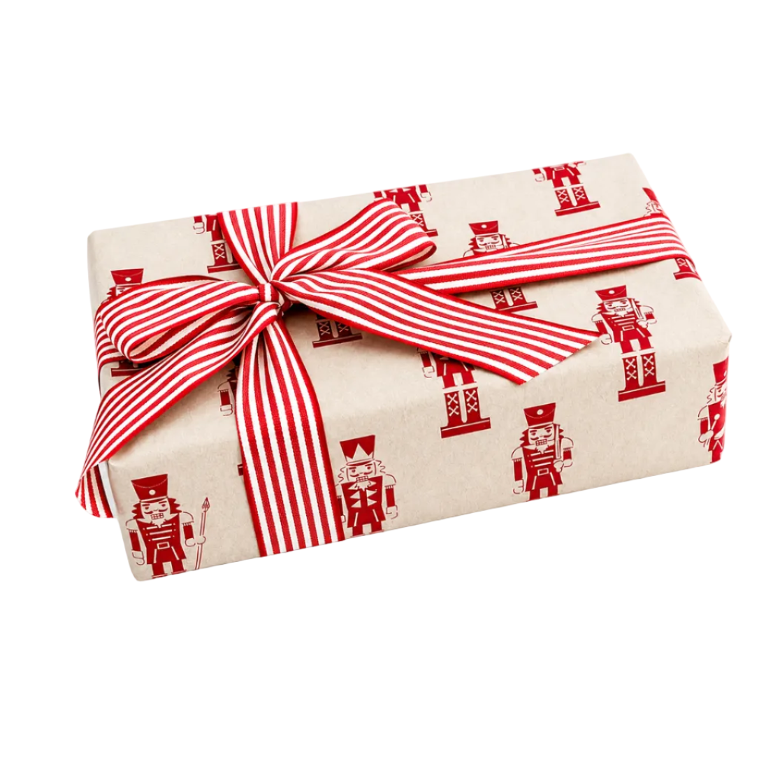 Bobina Kraft 70cm x 100m NUTCRACKER Blanco/Rojo