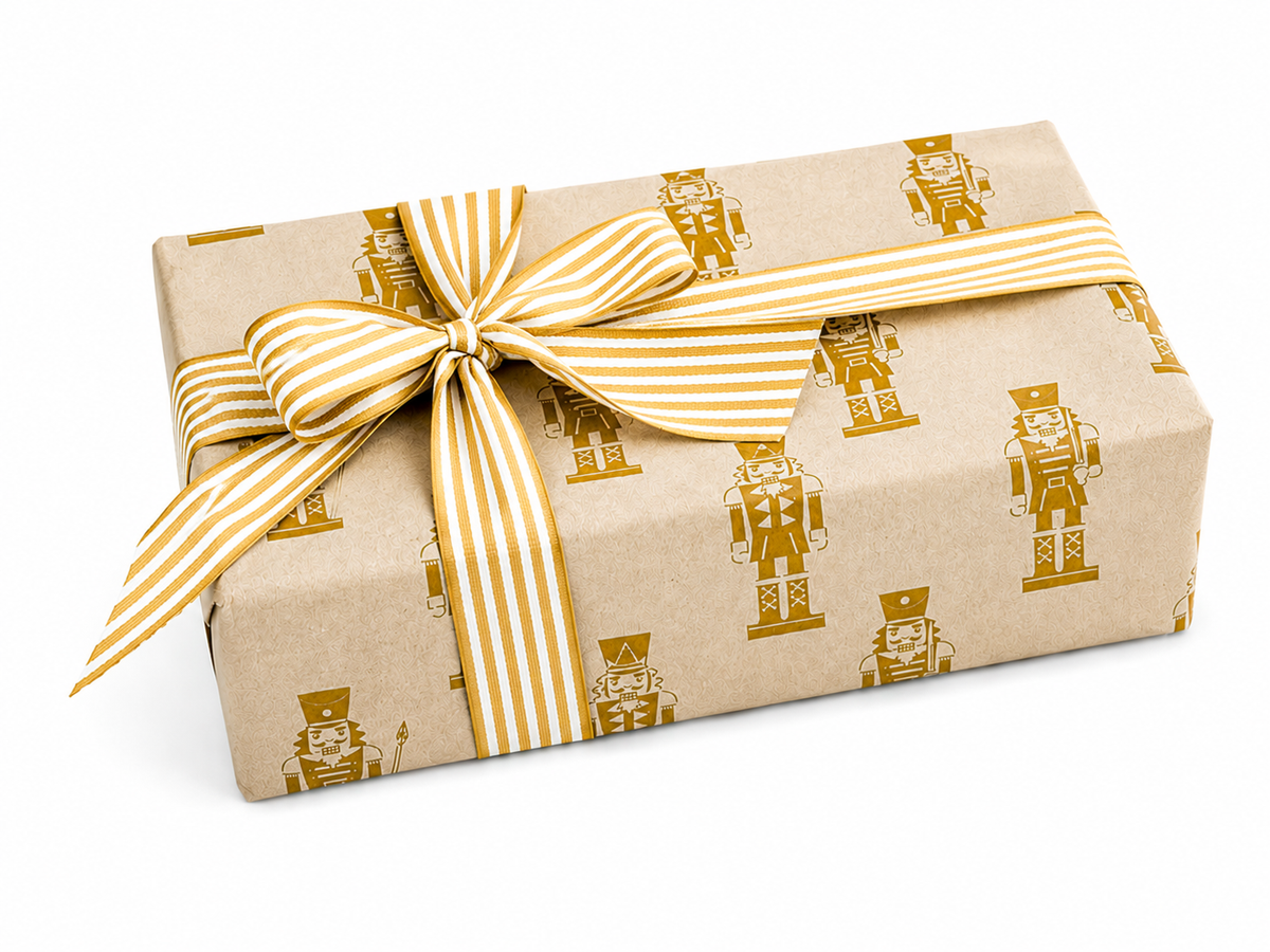 Bobina Kraft 70cm x 100m NUTCRACKER Blanco/Mustard