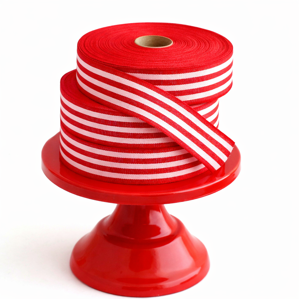 Cotton Ribbon MULTISTRIPES 35mm x 50m Rojo