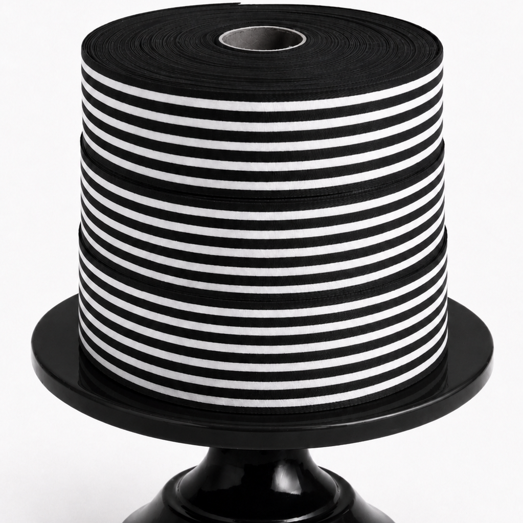 Cotton Ribbon 13 MINI 35mm x 50m Negro/Crema