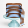 Cotton Ribbon MULTISTRIPES 35mm x 50m Toffee/Azul Vintage