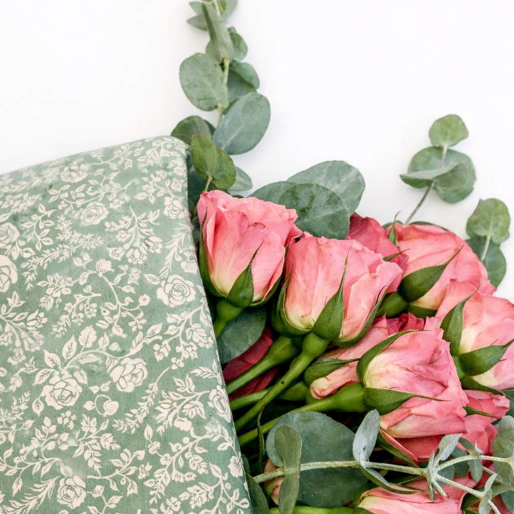 Ecowaterproof Kraft 70cm x 50m LIBERTY Verde Vintage/Blanco