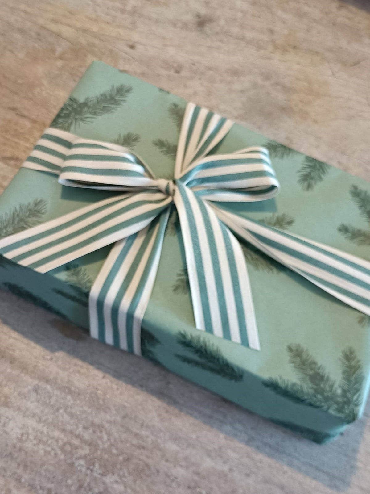 Cotton Ribbon MULTISTRIPES 35mm x 50m Lino/Verde Bosque