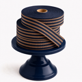 Cotton Ribbon MULTISTRIPES 35mm x 50m Navy-Toffee