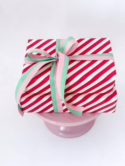 Bobina Celulosa 70cm x 100m CANDY CANE Crema/Rojo