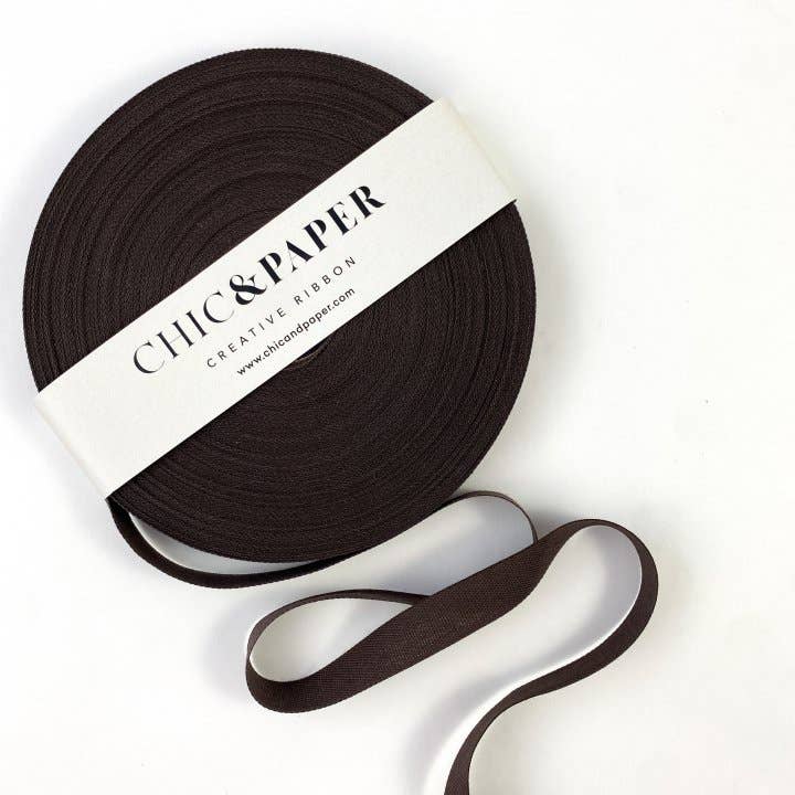 Cotton Ribbon UNICOLOR 15mm x 50m Negro