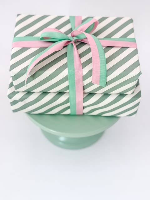 Bobina Celulosa 70cm x 100m CANDY CANE Crema/Verde Vintage