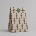 Flat Bottom Bag Kraft NUTCRACKER  22+12x30cm 50u Verde Vintage