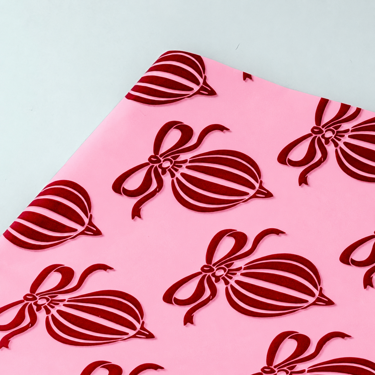 Papier de soie 500 feuilles 62x86cm XMAS BALL Rose bonbon/Rouge