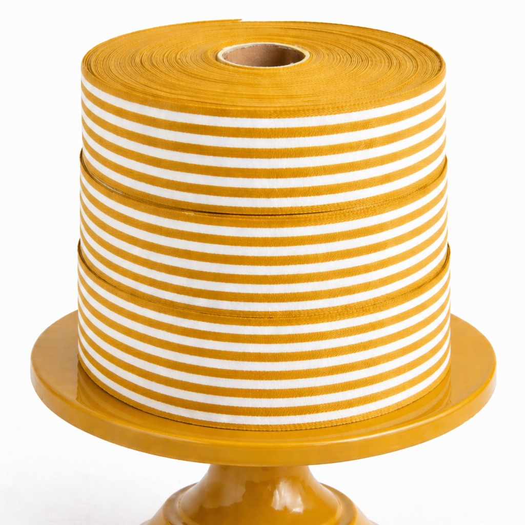 Cotton Ribbon 13 MINI 35mm x 50m Mustard/Crema