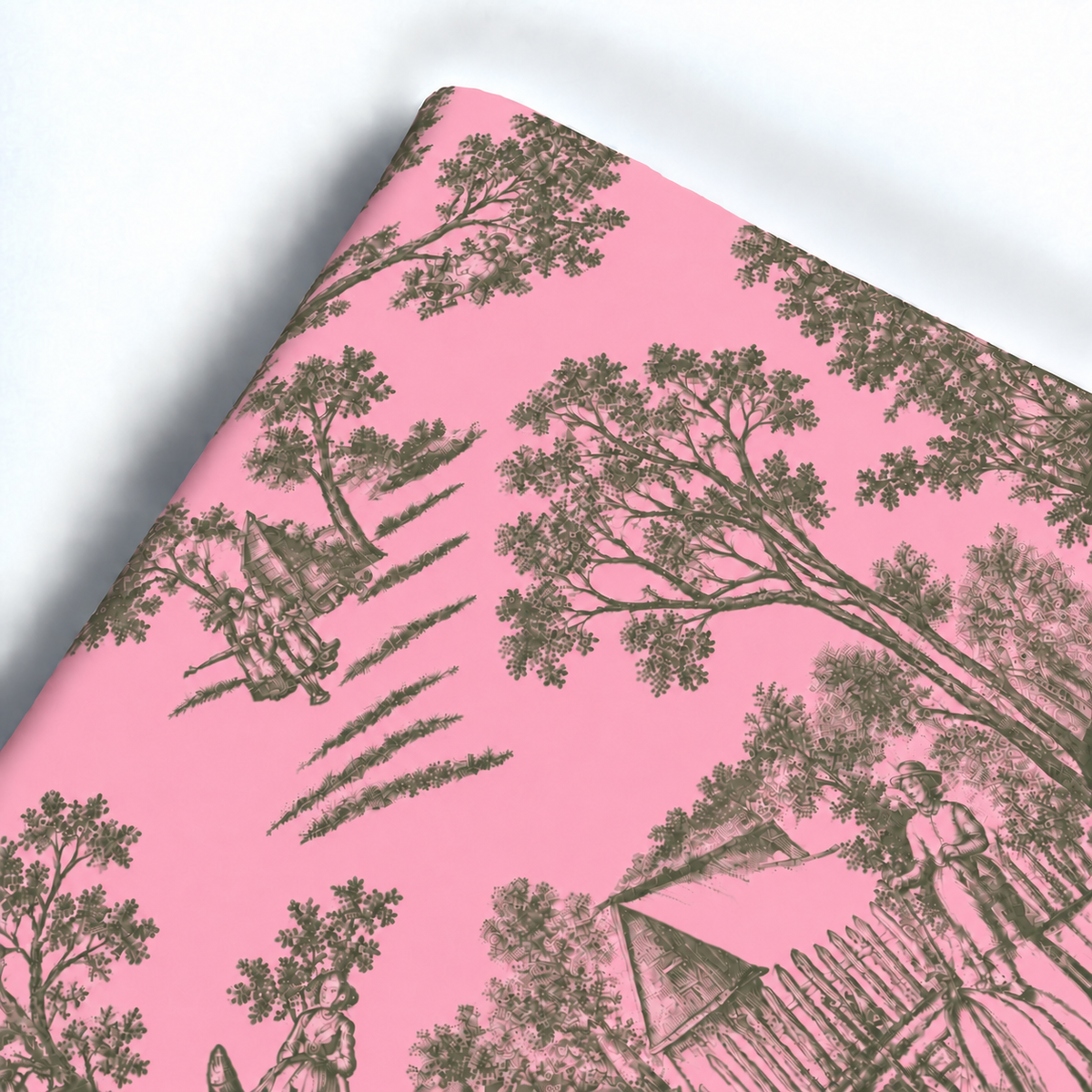 Tissue Paper 25 sheets 62x86cm VINTAGE GARDEN Candy Pink/Forest Green
