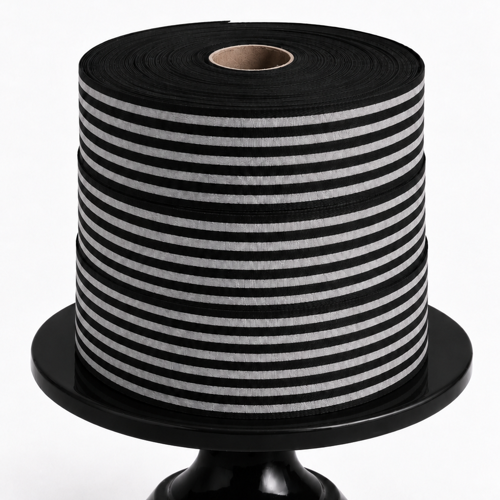 Cotton Ribbon 13 MINI 35mm x 50m Negro/Gris