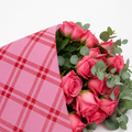Ecowaterproof Kraft 70cm x 50m TARTAN Candy Pink/Rojo