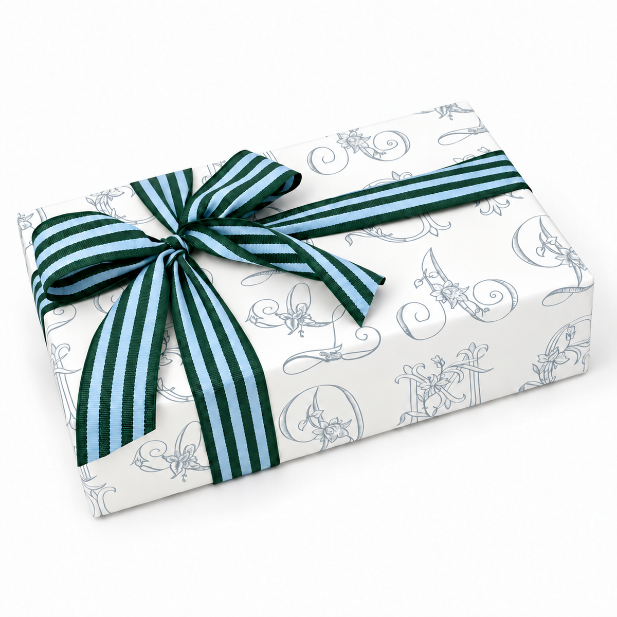 Luxury Roll 70cm x 100m GRANDMA'S LETTERS Vintage Blue