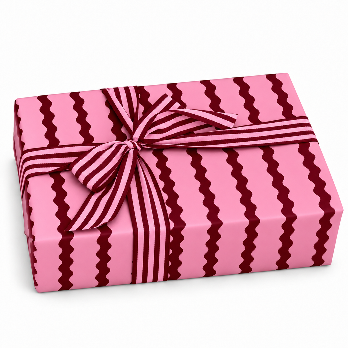 Kraft Paper Roll 70cm x 100m ONDULINA Vintage Pink/Burgundy
