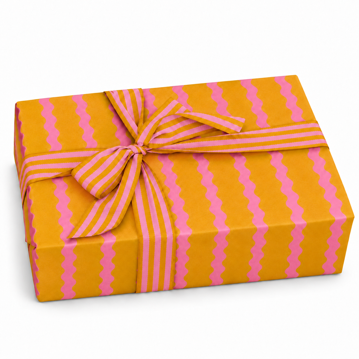 Kraft Paper Roll 70cm x 100m ONDULINA Mustard/Candy Pink