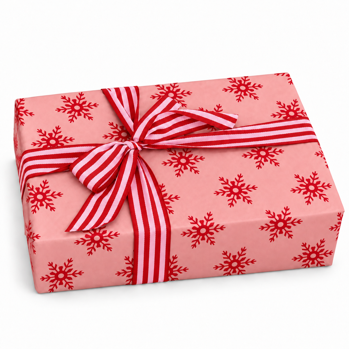 Kraft Paper Roll 70cm x 100m SNOWFLAKE Candy Pink/Red