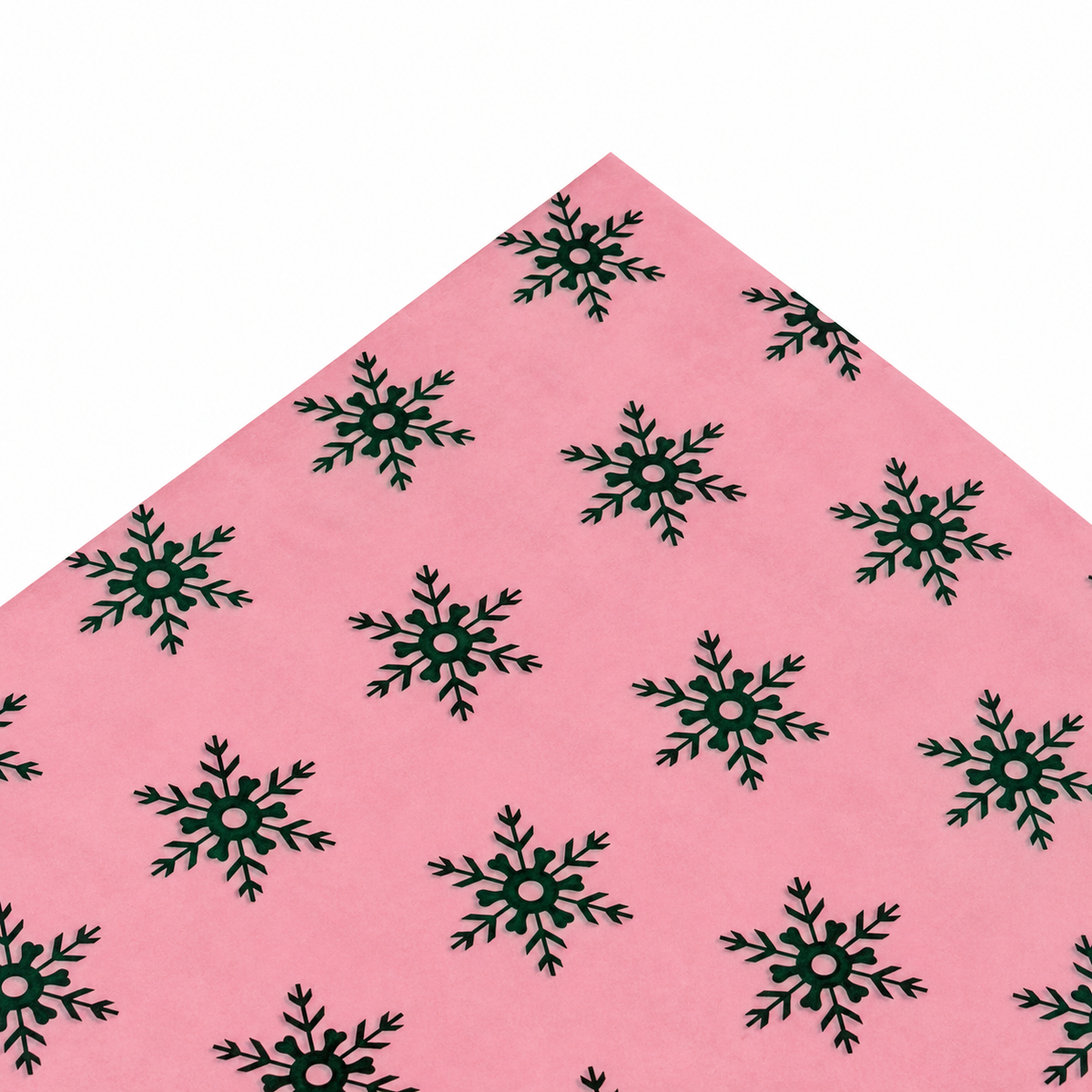 Papel Seda 25 hojas 62x86cm SNOWFLAKE Candy Pink/Verde Bosque
