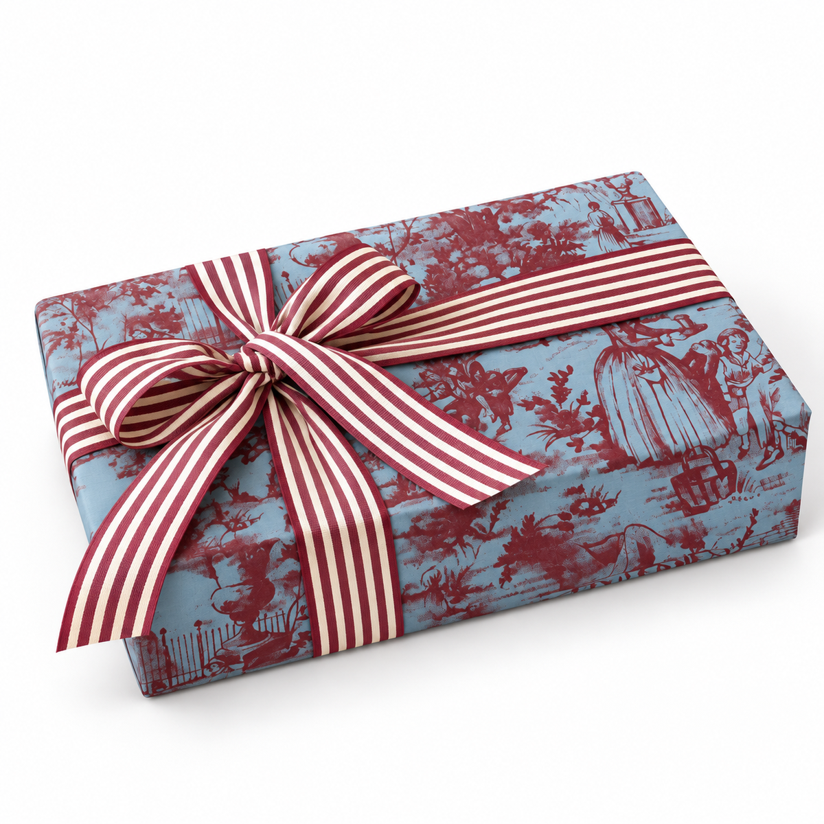 Kraft Paper Roll 70cm x 100m VINTAGE GARDEN Vintage Blue/Red