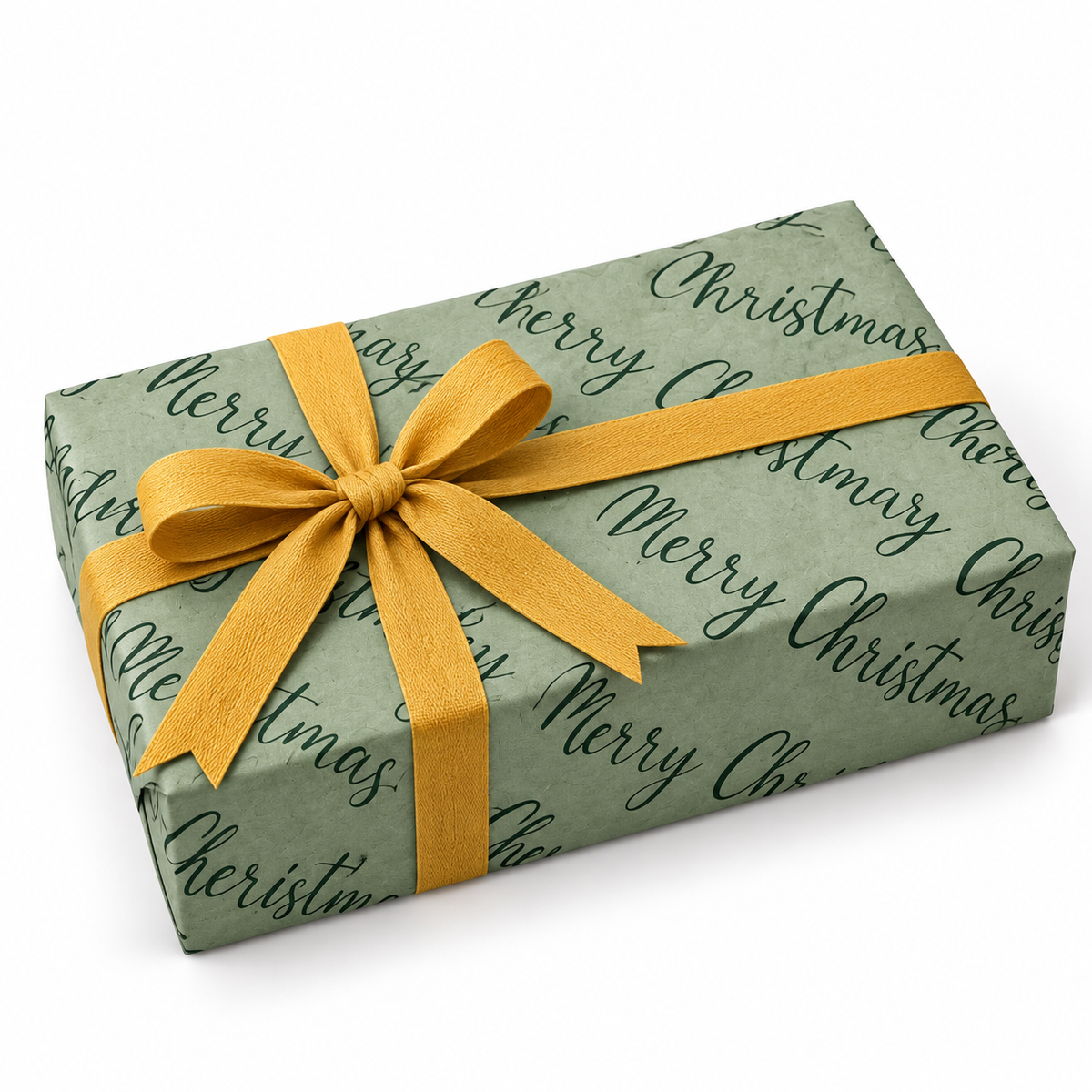 Kraft Paper Roll 70cm x 100m MERRY CHRISTMAS Vintage Green/Green B