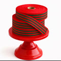 Cotton Ribbon MULTISTRIPES 35mm x 50m Rojo-Verde Bosque