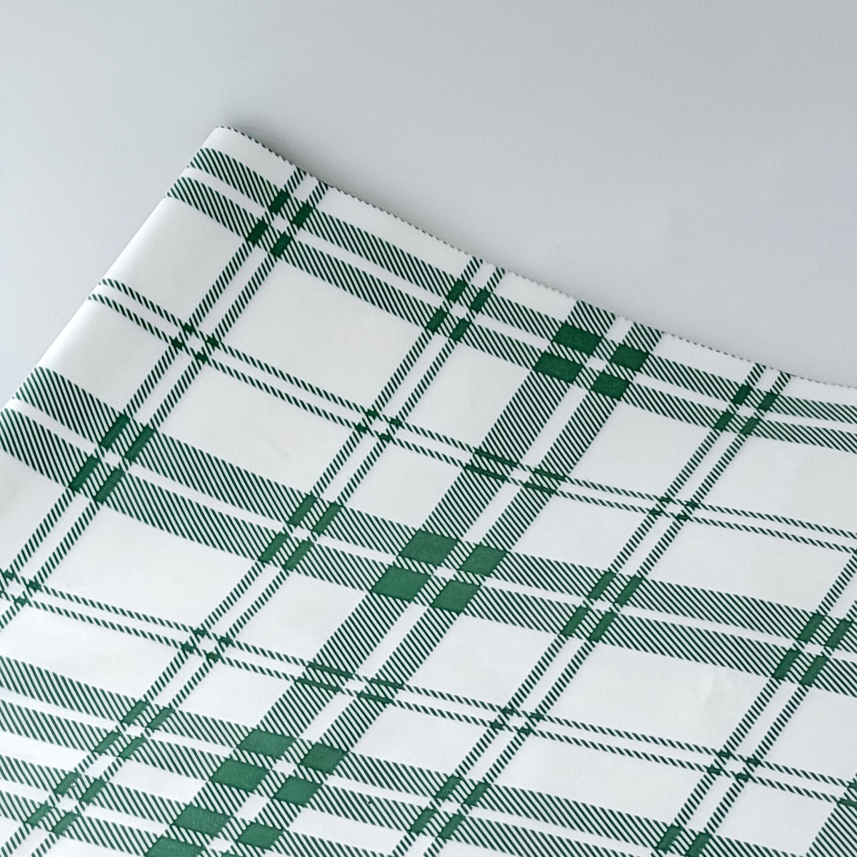 Papel Seda 25 Hojas 62x86cm TARTAN Verde Vintage