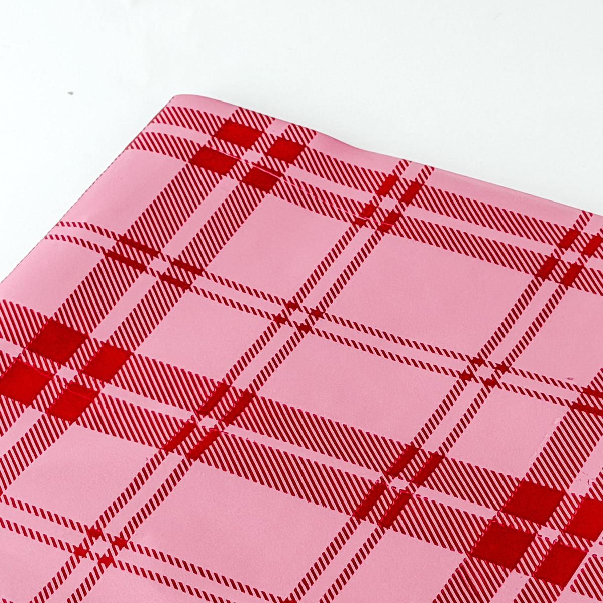 Papel Seda 500 Hojas 62x86cm TARTAN Candy Pink/Rojo