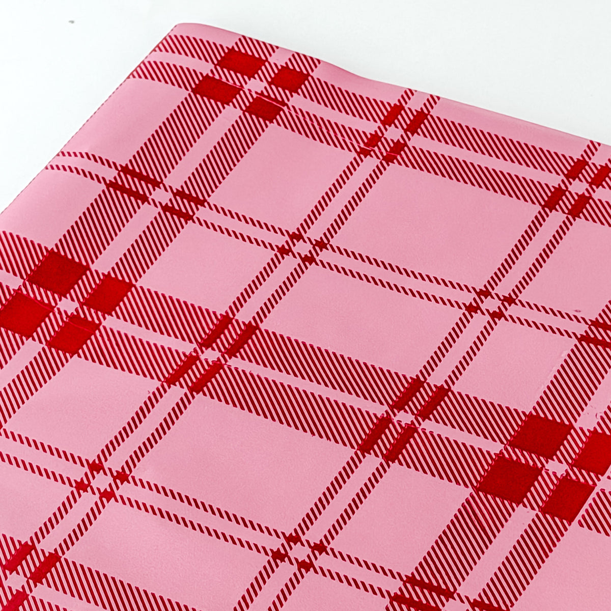 Papel Seda 25 Hojas 62x86cm TARTAN Candy Pink/Rojo