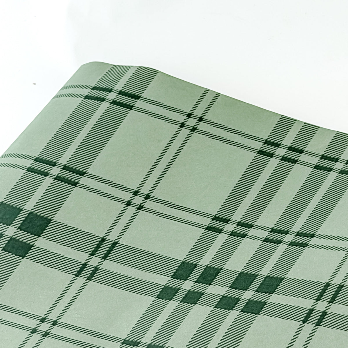 Papel Seda 25 Hojas 62x86cm TARTAN Verde Vintage/Verde Bosque