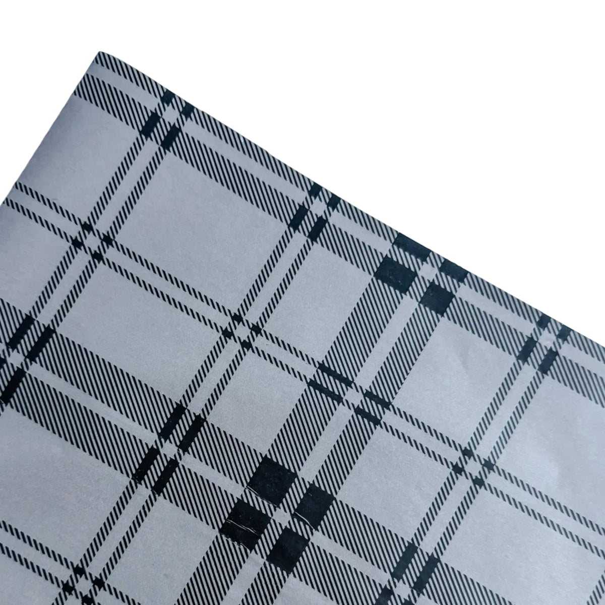 Papel Seda 500 Hojas 62x86cm TARTAN Gris Hielo/Negro
