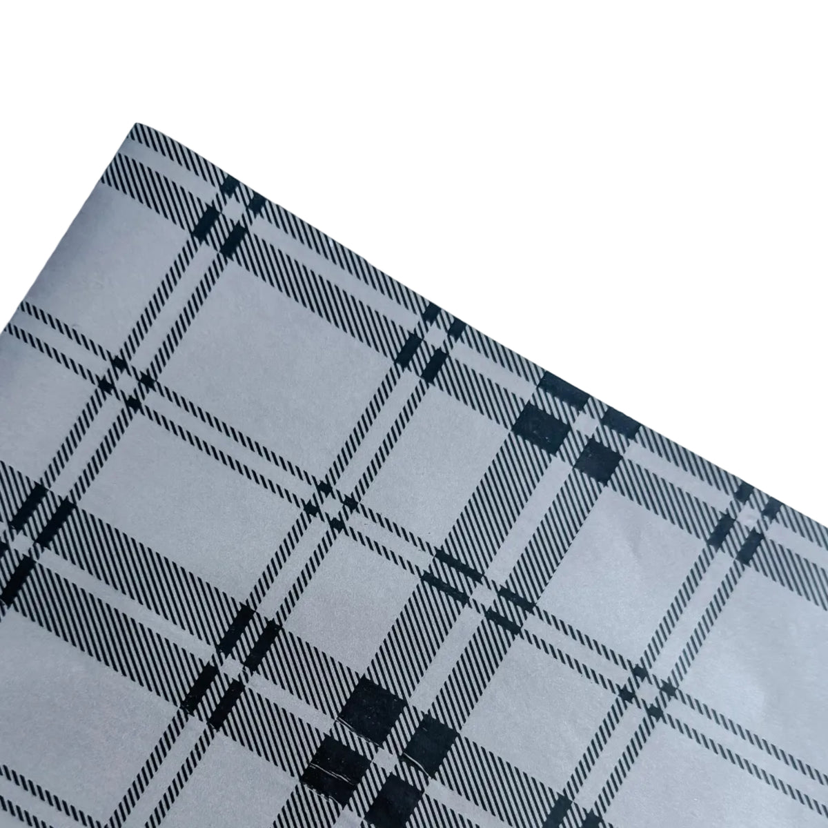 Papel Seda 25 Hojas 62x86cm TARTAN Gris Hielo/Negro