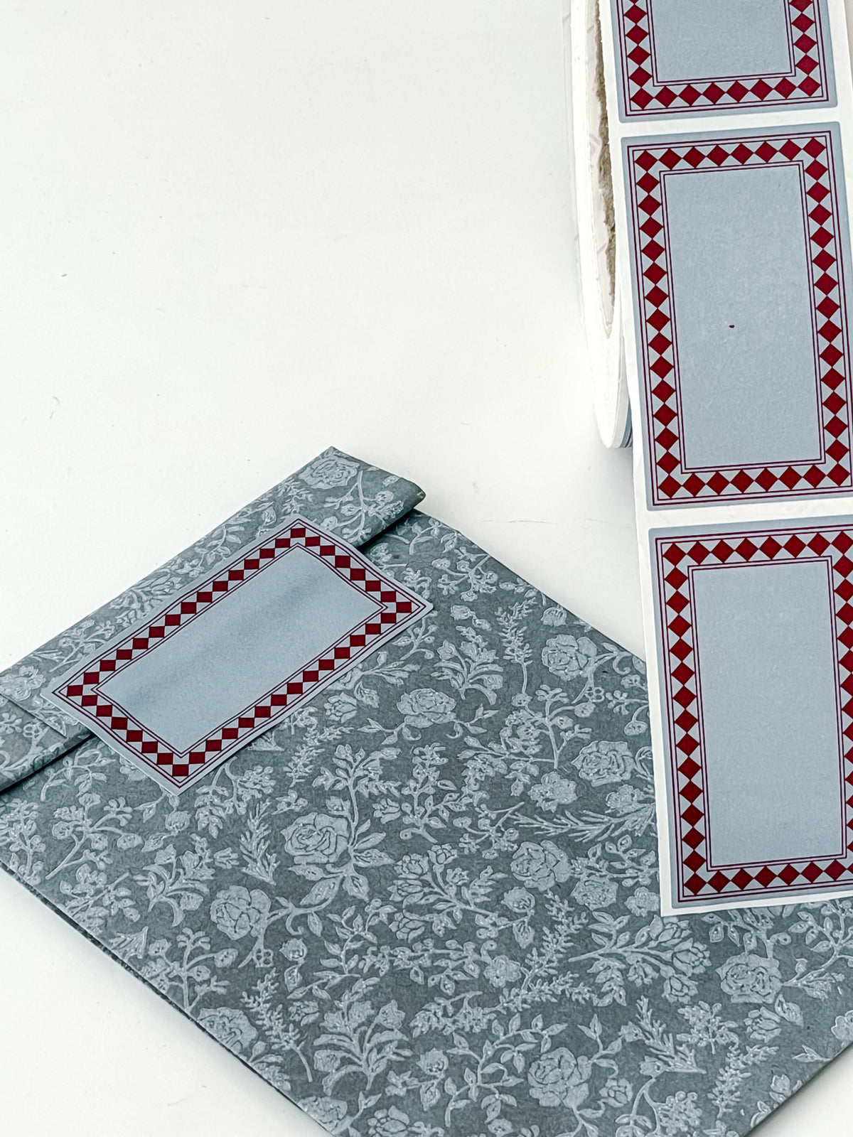 Etiquetas Rectangulares 70mm x 40mm 500 unidades DIAMOND Azul Vintage/Rojo