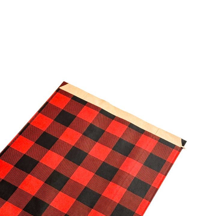 Sacs kraft larges 24 + 9 x 42 cm 100u VICHY Rouge/Noir