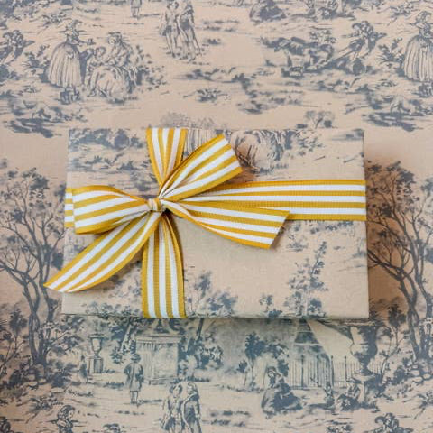 Bobina Kraft 70cm x 100m VINTAGE GARDEN Blanco/Azul Vintage