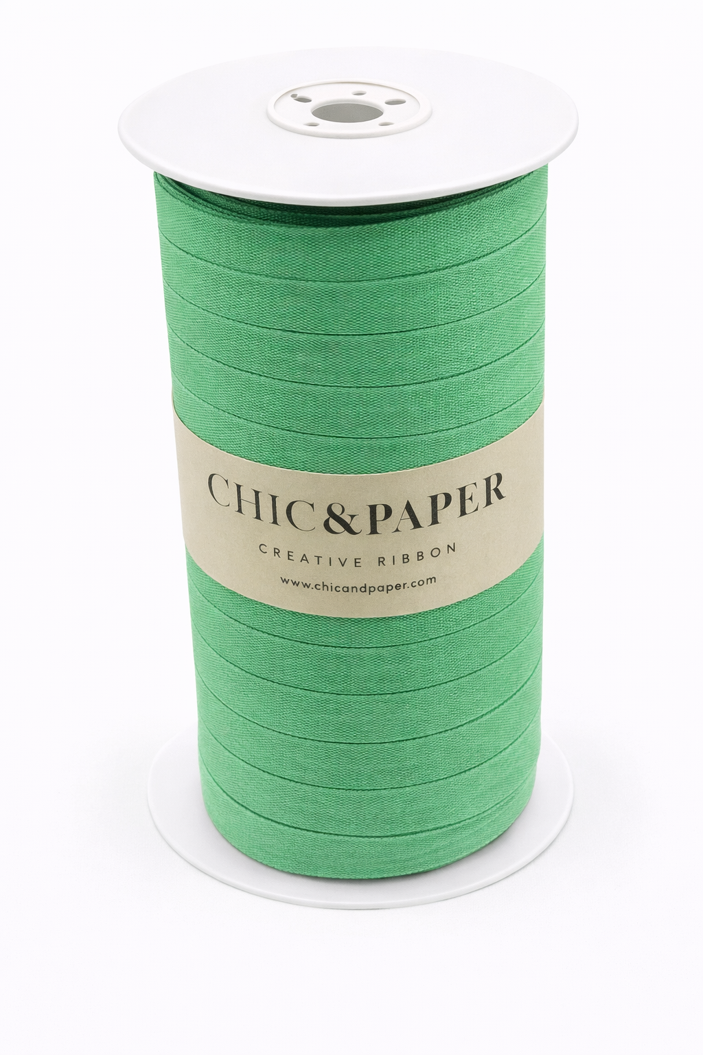 Cotton Ribbon UNICOLOR XL 15mm x 250m Green Grass
