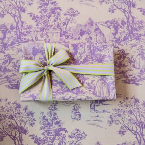 Bobina Kraft 70cm x 100m VINTAGE GARDEN Blanco/Lavanda