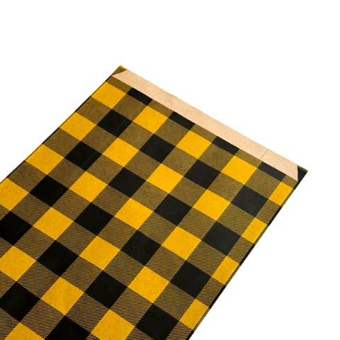 Sobres Kraft Large 24 + 9 x 42 cm 100u VICHY Mustard/Negro