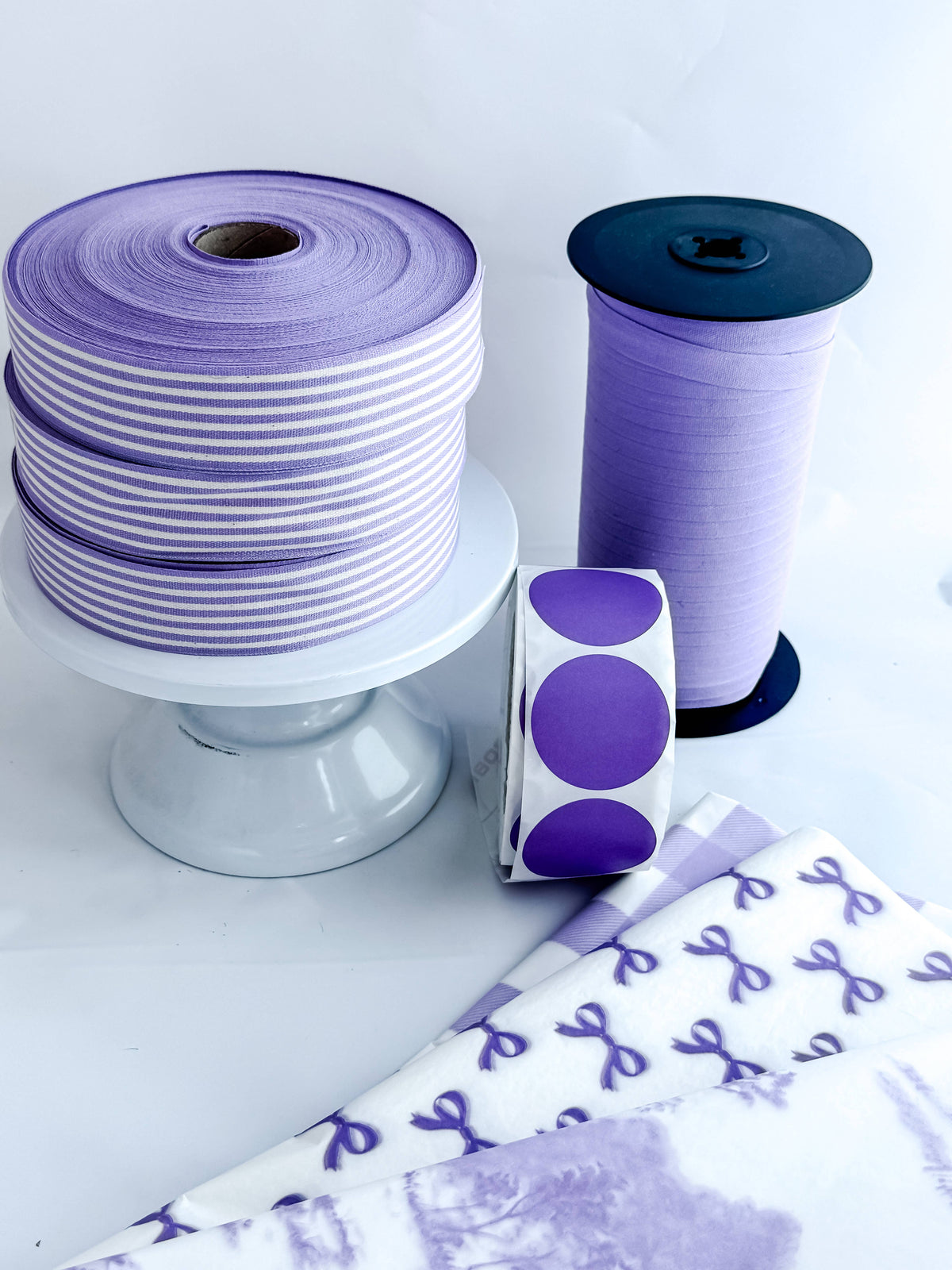 Cotton Ribbon 13 MINI 35mm x 50m Lavanda/Crema