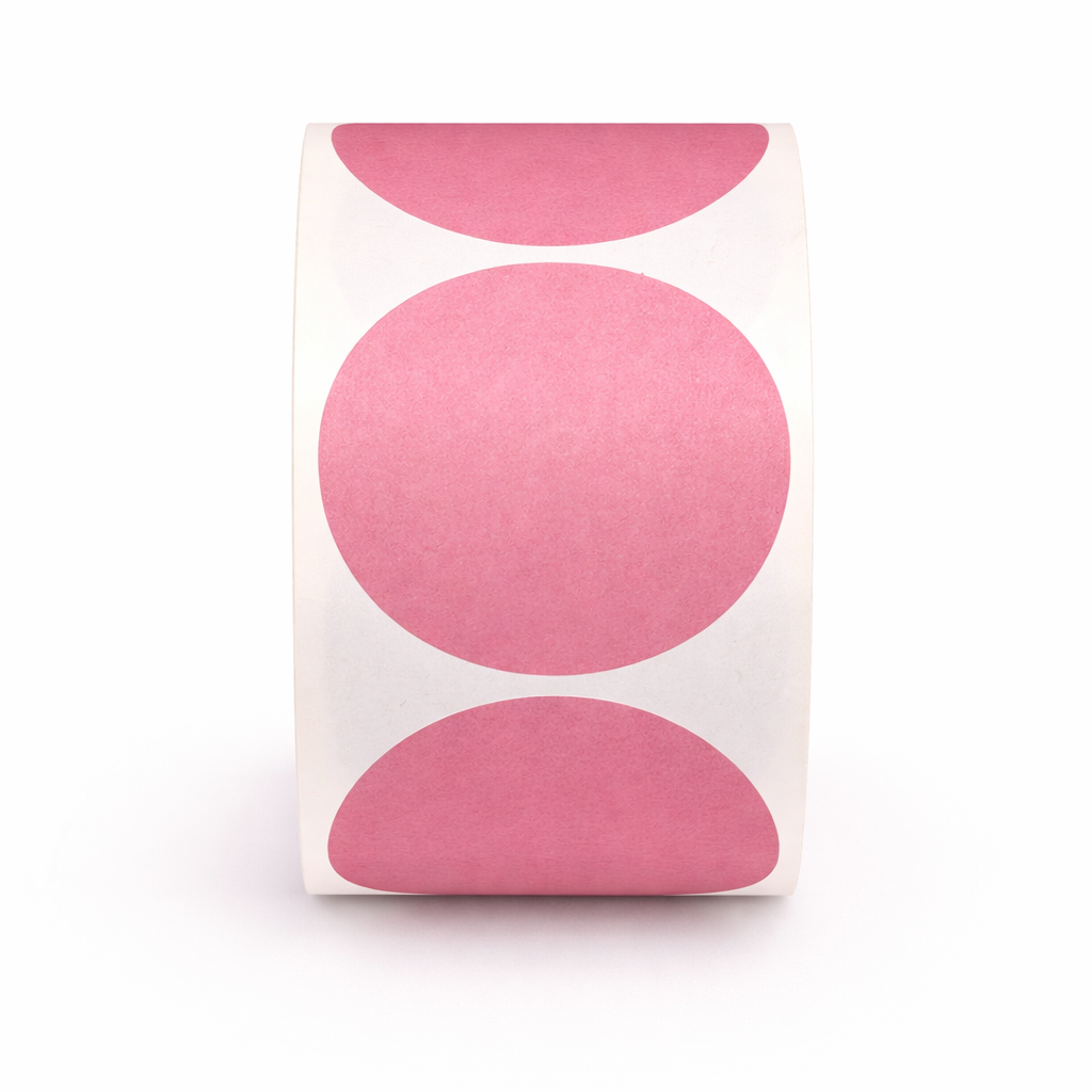 Etiquetas Redondas 50mm 500 unidades LISO Candy Pink